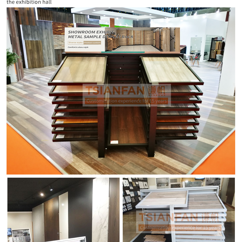 High Quality Ceramic Stand  Quartz Marble Metal Frame Sample Showroom Recline Stone Granite Shelf Tile Display Rack