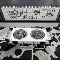 Réchaud à charbon portable à double tête pour chicha avec contrôle indépendant de la température