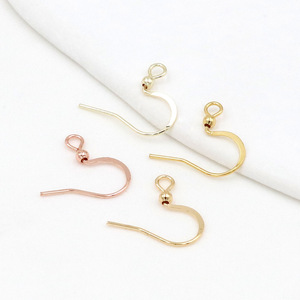 Ganchos planos para pendientes en forma de corazón, chapados en oro, de cobre, para la fabricación de pendientes, componentes de joyería DIY - Product Image 3