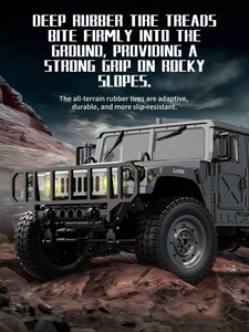 DWI 2.4G 1:10 Tout-terrian 4WD Véhicule <span class=keywords><strong>militaire</strong></span> d'escalade télécommandé RC Voiture tout-terrain Jouets avec mitrailleuse et lumières LED pour enfants - Product Image 6