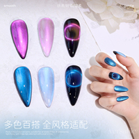 Poudre brillante effet miroir œil de chat sans métaux lourds série HY, pigment magnétique écologique pour nail art, 8 couleurs, professionnel pour salon