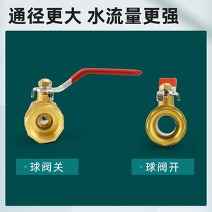 Brass Double Internal Thread Ball Valve 2/3/4/6 Point Long Handle Thickened Copper Water <b>Heater</b> DN25/32/40/50 Angled Structure - Product Image 4