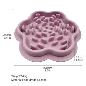 Tapis de gamelle pour animaux de compagnie en silicone durable gravé au laser, antidérapant, anti-glouton, pour l'alimentation lente des chiens - Product Image 6
