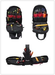 ขนาดกะทัดรัด Rucksack เครื่องมือกระเป๋าเป้สะพายหลัง Heavy Duty กันน้ำ Toolbag Craftsman Outdoor Pack เครือข่ายชุดเครื่องมือกระเป๋า