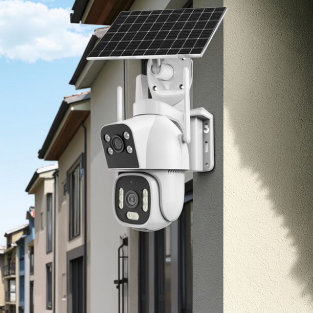 Hi Easy 6MP Dual Camera Solar-Powered 4G LTE WiFi PTZ Security Camera AOV Recording Human Motion Tracking Two-way Audio Cloud