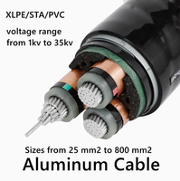 Cable Eléctrico de Aluminio con Aislamiento XLPE y Cubierta de PE, Zc-Yjlhy23 1kv 1.8/3kv, 3 y 4 Núcleos, 50, 70, 95, 120, 150, 240 mm²