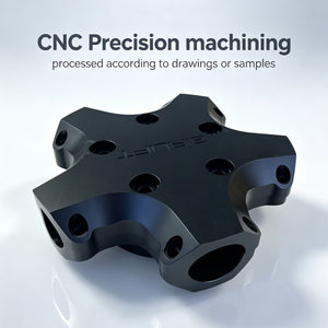 Componente Conector de Aluminio Anodizado Negro Mate, Mecanizado CNC de Precisión, Procesado Según Planos o Muestras del Cliente - Product Image 1