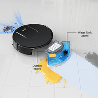 Robot aspirateur et serpillière automatique Geerlepol V2G-SH HEPA, navigation gyroscopique, contrôle par application, utilisation hôtelière