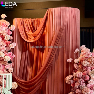 LEDA Modern Customized Size Pink Drapery <b>Curtain</b> Ice <b>Silk</b> Spandex Drapery Wedding Party Event Backdrop - Product Image 4