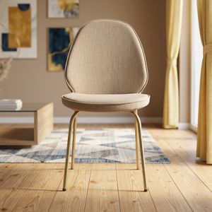 Monza Stylish Contemporary Ergonomic Portable <b>Dining</b> <b>Chair</b> with Backrest-Soft Velvet Fabric & Solid Metal Legs - Product Image 1