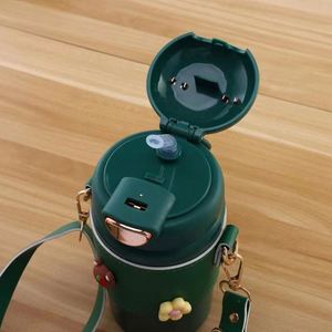 2024 New Design Popular 400Ml Cute Stainless Steel Water School Kids Metal Drink Bottle With Shoulder Strap Cover for Tumbler - Product Image 6