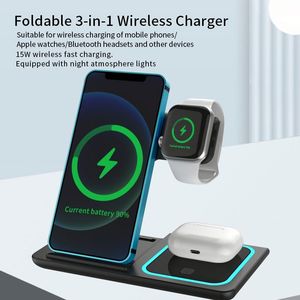 Soldes Exceptionnelles : Station de Recharge Sans Fil Portable 3-en-1 pour Smartphones, Support de Charge Pliable pour Montres et Bases de Recharge - Product Image 4