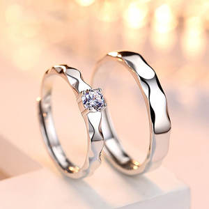 एमी ट्रेंडी वेलेंटाइन डे प्यार वादा अच्छे गहने महिलाओं 925 जिरकॉन के साथ स्टर्लिंग चांदी की जोड़ी शादी की अंगूठी - Product Image 5