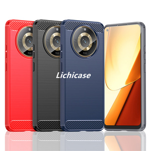 เคสมือถือเนื้อคาร์บอนไฟเบอร์ lichicase ลายขนแปรง TPU ป้องกันการตกสำหรับ realme 11 Pro PLUS แบบนิ่ม - Product Image 1