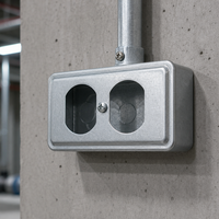 Couvercle de boîte utilitaire en acier prégalvanisé 0C1 4 x 2-1/8 pouces pour prise double, 1 gang, pour câblage électrique