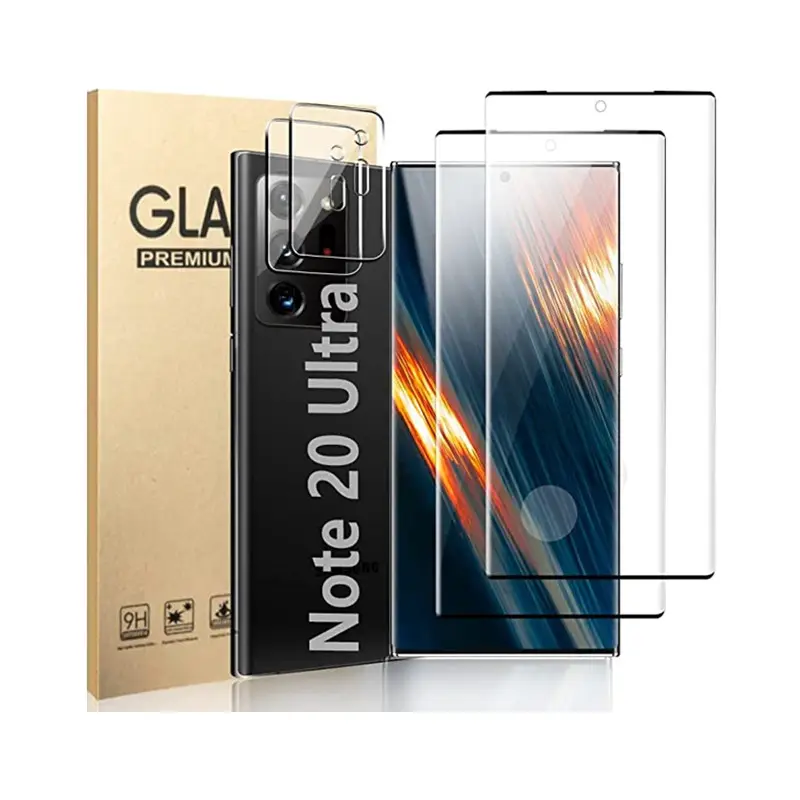 Kính Cường Lực Bảo Vệ Màn Hình Cho Samsung Galaxy Note 20 Ultra Với Miếng Bảo Vệ Ống Kính Máy Ảnh Miếng Dán Cong 3D Cho Note 10 Note9
