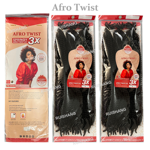 Mayorista 3X Preseparado Springy Afro Twist Para Locs Suaves Desgastadas Negro Natural 3 en 1 Marley Twist Extensión de Cabello Trenzado - Product Image 1
