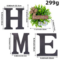 Printemps nouvelle lettre maison créative maison en bois Art Logo décoration pastorale tenture murale porte suspendue bois couronnes décoratives Swags