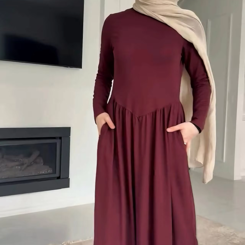 Loriya Elegant Simple Shawl Abaya Dress