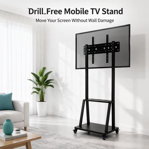 Support <span class=keywords><strong>TV</strong></span> mobile robuste taille 1300, chariot roulant réglable en hauteur pour écrans de <span class=keywords><strong>32</strong></span> à 75 pouces, VESA 600x400, montage au sol sans perçage - Product Image 1