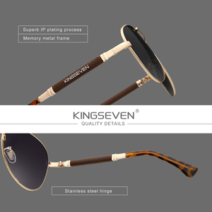 Para <span class=keywords><strong>KINGSEVEN</strong></span> 2021, gafas de sol polarizadas para hombre, marco de aleación de titanio, espejo piloto, gafas de policarbonato para hombres y mujeres, modelo 7730 - Product Image 3