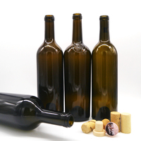 Bouteilles de vin en verre foncé de qualité supérieure, taille et logo personnalisés, 750 ml, bouteilles de vin de Bordeaux et de Bourgogne, bouteille de vin personnalisée