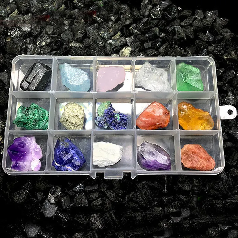 Großhandel natürliche raue Quarz Kristall Roh stein Kristall Mineral Proben Box Set für Geschenk