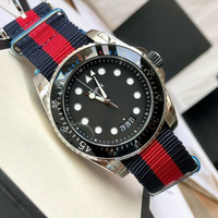 Montre Chronographe à Quartz pour Homme Turck Simple Duplex avec Cristal Saphir, Bracelet en Nylon, Boîtier en Acier Inoxydable, Résistance à l'Eau 200m, 45mm
