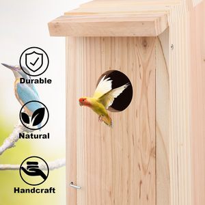 Best Verkopende Hoge Kwaliteit Outdoor Opknoping Houten Vogelhuis Hoge Kwaliteit Milieubescherming Hout Vogelhuis - Product Image 6
