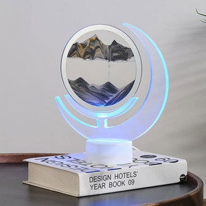 USB đầy màu sắc ánh sáng ban đêm tiên tiến trang trí thủy tinh QuickSand nghệ thuật bàn đèn Acrylic LED bảng đèn - Product Image 1