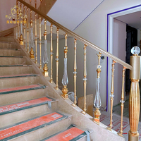 Rampe d'escalier moderne en aluminium sur mesure, réglable en hauteur, montée au sol, garde-corps de luxe pour escalier intérieur, marque MEIXI