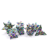 Ensemble de 7 dés en métal à changement de couleur scintillant DND, polyédriques, de forme spéciale pour les jeux de rôle Donjons et Dragons