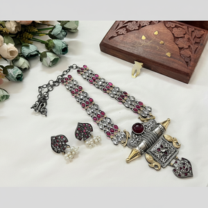 ชุดสร้อยคอยาวประดับหินโปตาเคลือบสีชมพูและสีขาว 2 สี จาก Jewelemarket ชุดเครื่องประดับแฟชั่น - Product Image 1