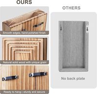Set Vas Tanaman Gantung Dinding Kayu 2 Buah, Desain Modern Boho Farmhouse untuk Dekorasi Tanaman Dalam Ruangan