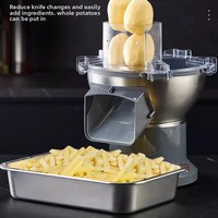 Mond.uk Coupe-légumes électrique commercial 200W en acier inoxydable SUS304, machine automatique à frites et à bandes ondulées avec moteur en cuivre