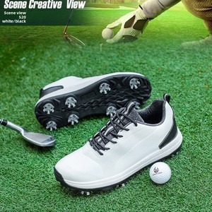 Chaussures de <span class=keywords><strong>golf</strong></span> pour hommes à crampons, modèle sport décontracté 520 avec semelle extérieure en caoutchouc à clous, vente en gros d'usine - Product Image 4