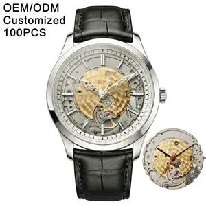 Montre automatique mécanique à mouvement Miyota 90S5, squelette transparent, Perlage, logo personnalisé OEM, fabricant - Product Image 3