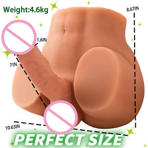 Gerçekçi Dokunuşlu Yarım Vücut Seks Bebeği Gerçekçi Kadın Mastürbasyon Seks Oyuncakları İnsan Erkek Bebek Gövdesi Yapay Penis ve Popo ile - Product Image 4