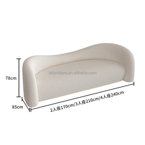 Conjunto de Sofás Curvos para Vestíbulo de Hotel, Tapizado en Tela Blanca, Sofá de 3 Plazas, Sillón Lounge, para Muebles de Sala de Estar Comercial Moderna - Product Image 5