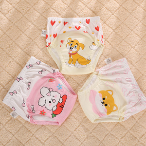 Pannolini Lavabili per Bambini, 6 Strati Spessi in Cotone, Stampa Cartoon Animale 3D, Prevenzione Perdite, per l'Apprendimento dei Bambini - Product Image 3