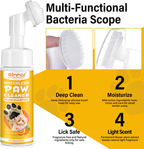 Oimmal Mousse Detergente per Zampe di Animali Domestici, Senza Risciacquo, Schiuma Antibatterica per <span class=keywords><strong>la</strong></span> Pulizia delle Zampe dei Cani - Product Image 4