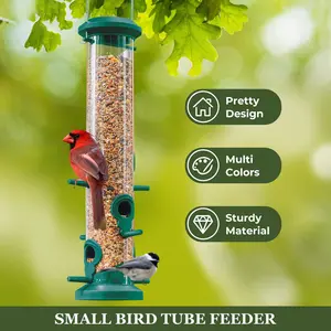 ODM/OEM 6-Port Eco-Friendly Plastic Wild Bird Seed Feeders Portable Garden Decoration Automatic Quadrate Bowl Water Pets