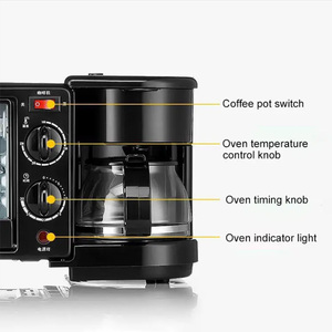 Machine à Petit-Déjeuner 3 en 1 Multifonction Avec Poêle, Cafetière et Grille-Pain pour Appareils Électroménagers - Product Image 2
