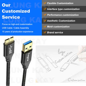 Phổi Kay 3.0 Loại-A Micro-USB cáp Nylon dữ liệu đồng bộ điện sạc cáp cho ổ đĩa cứng tương thích máy tính bên ngoài 3.0 - Product Image 4