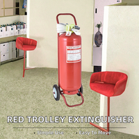 Extincteur portatif en acier à roues rouges Extincteur à poudre sèche à base d'eau et de CO2