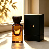 Flacons de parfum en verre épais personnalisés, neufs, 30 ml 50 ml, transparents et luxueux, avec bouchon en bois