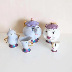 Théière la belle et la bête Archie, ensemble de tasses, assiettes et soucoupes en céramique, théière en porcelaine peinte, tasse à thé <span class=keywords><strong>Mrs</strong></span> potter - Product Image 1