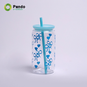 Bidon en plastique réutilisable Offre Spéciale de 16oz pour des pots de maçon d'enfants <span class=keywords><strong>tasse</strong></span> acrylique de pp avec le couvercle et la paille pour des enfants - Product Image 2