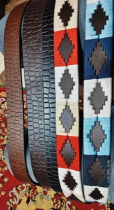 Cinturones Étnicos de Cuero Tejido Premium Hechos a Medida, Impresión por Transferencia de Calor, Elaborados Artesanalmente, Combinan Estilo Atemporal para el Día a Día - Product Image 3