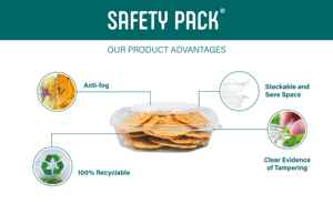 Cajas de plástico PET apilables a prueba de manipulaciones antivaho reciclables de 48oz para ensalada y pan para llevar - Product Image 2